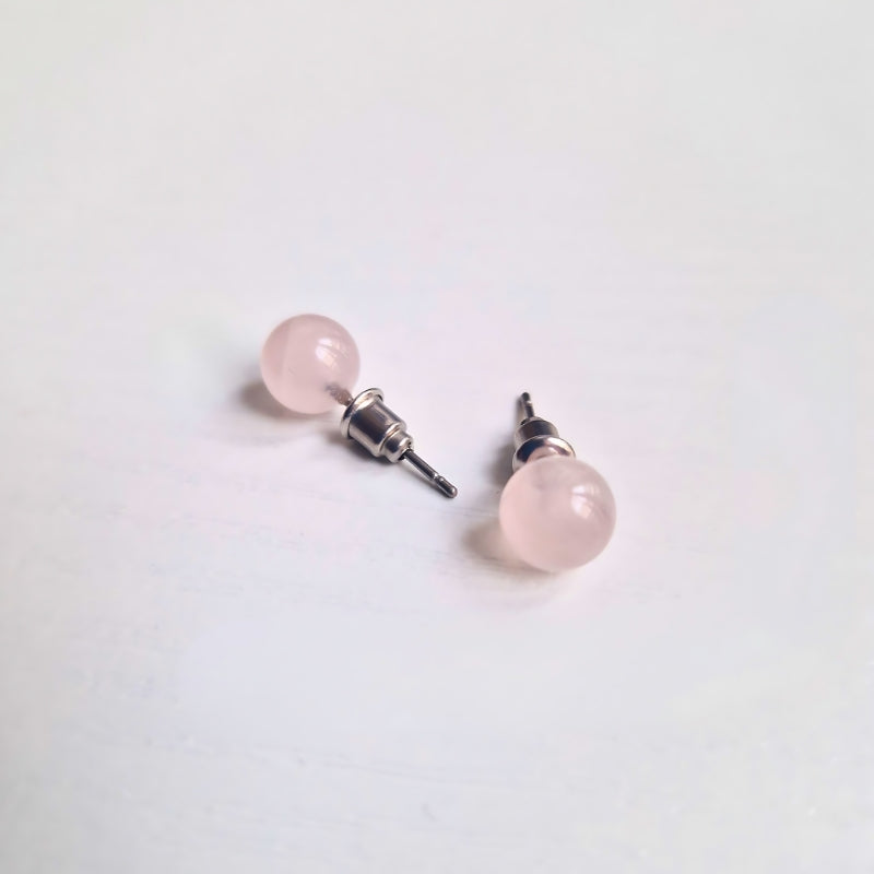 Puces d’oreilles | Quartz rose : Amour et douceur