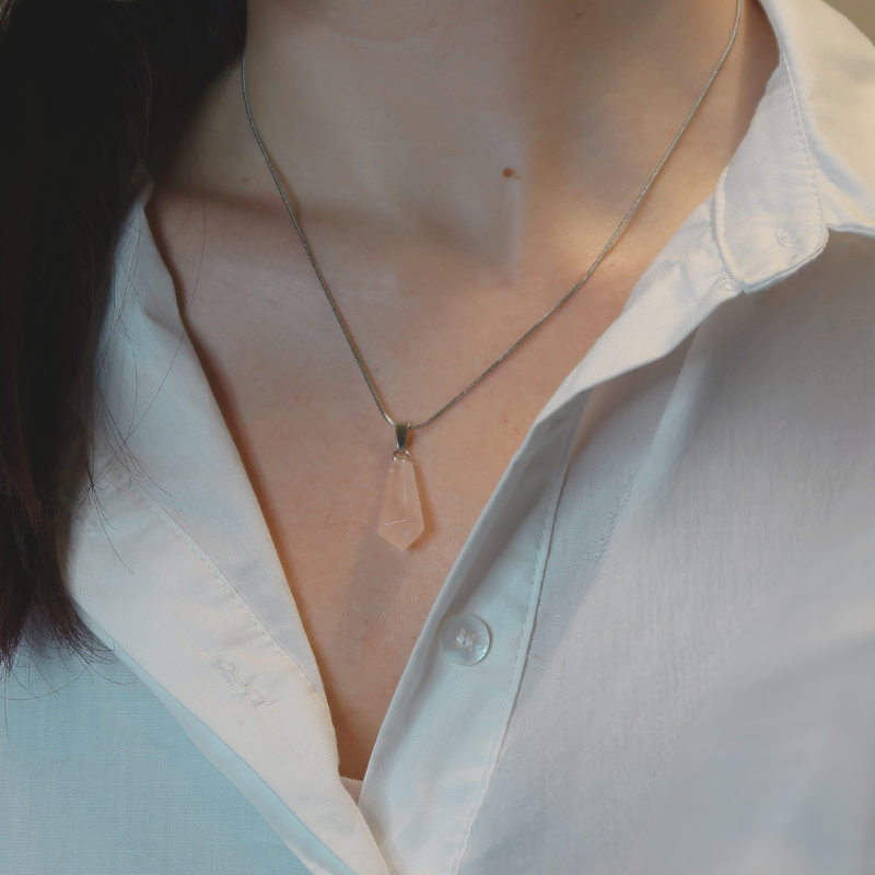Pendentif | Pointe - Quartz Rose