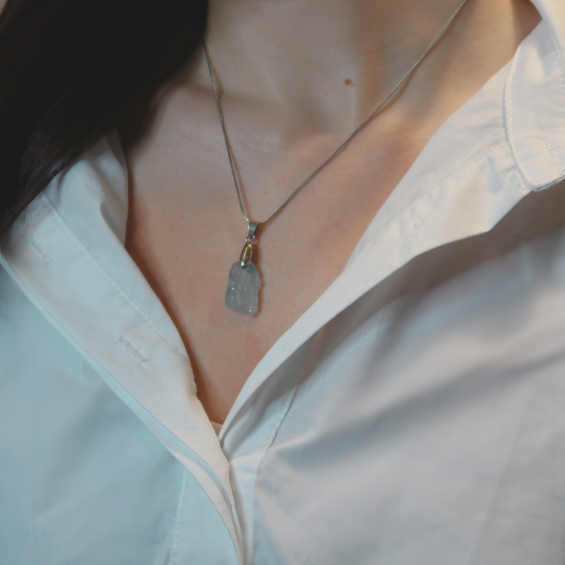 Pendentif | Brute - Aigue Marine