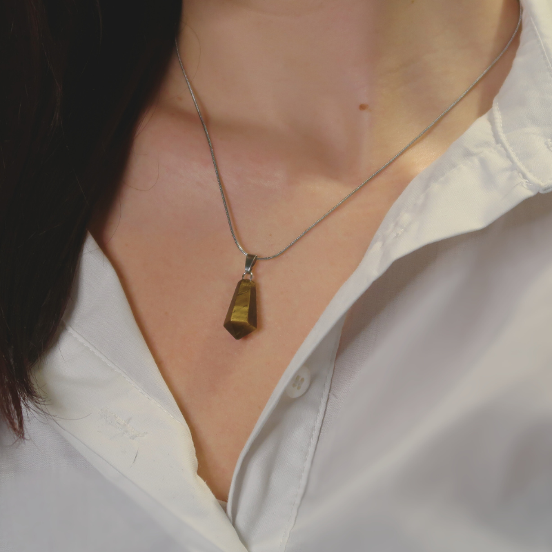 Pendentif | Pointe - Oeil de Tigre