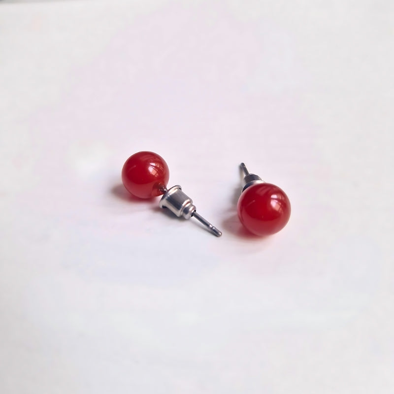 Puces d’oreilles | Agate rouge : Confiance et vitalité