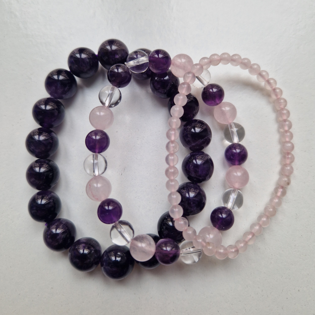 Nalaya | Trio Bulle de Sérénité - Améthyste & Quartz Rose - Zelia Paris