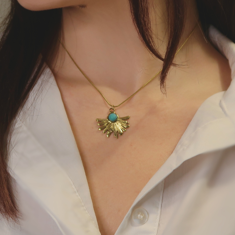 Pendentif | Soleil - Turquoise