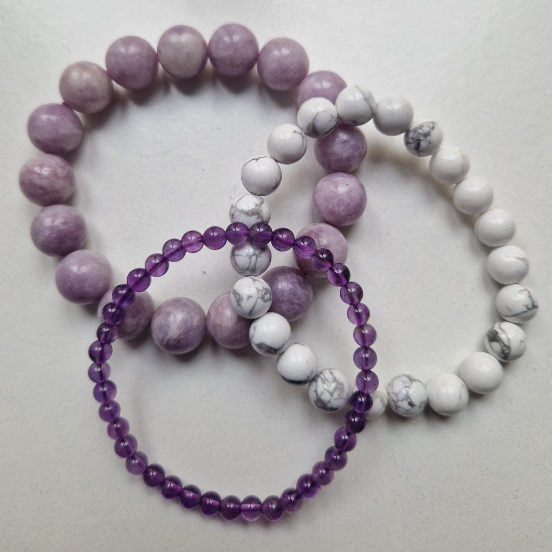 Nalaya | Trio Sérénité Absolue - Lépidolite, Howlite & Améthyste - Zelia Paris