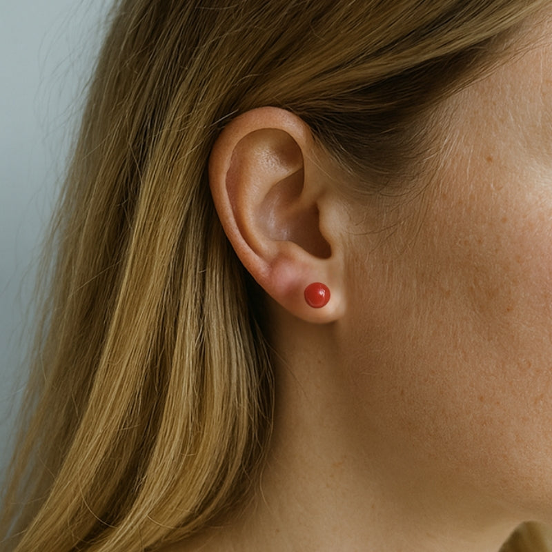 Puces d’oreilles | Agate rouge : Confiance et vitalité