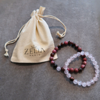 Duo "Amour Guérisseur" – Quartz Rose & Rhodonite - Zelia Paris