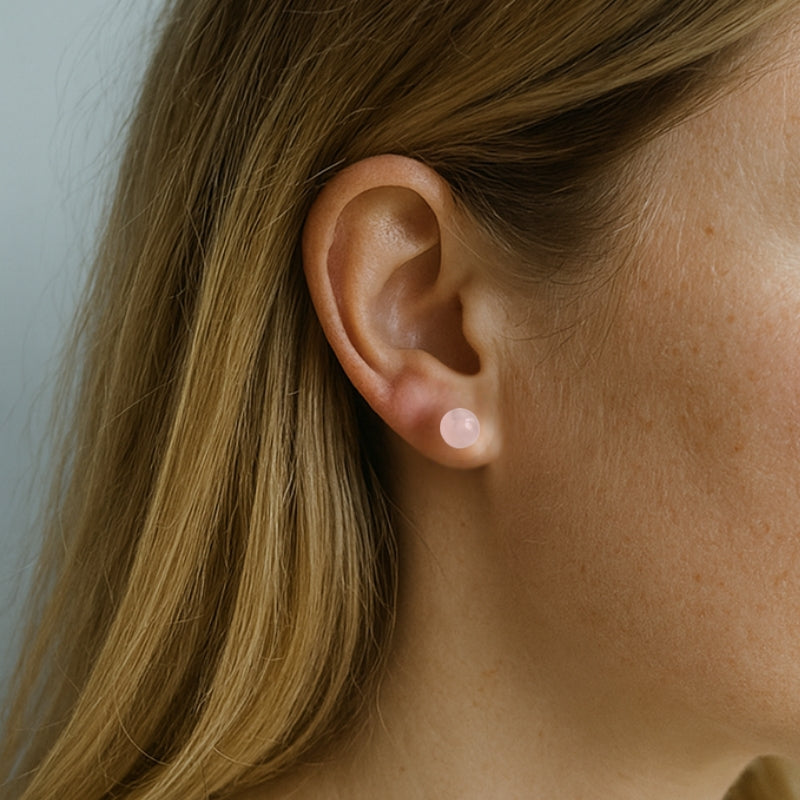 Puces d’oreilles | Quartz rose : Amour et douceur