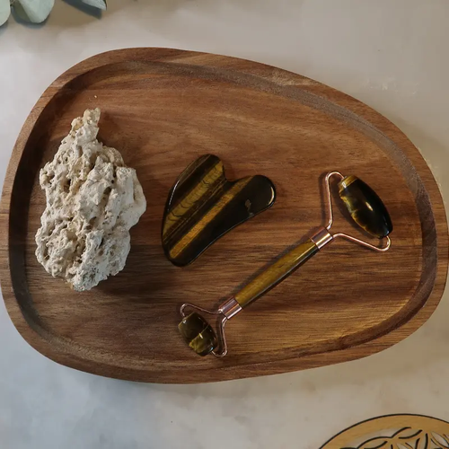 Coffret Duo | Gua Sha & Roller - Œil de Tigre - Zelia Paris