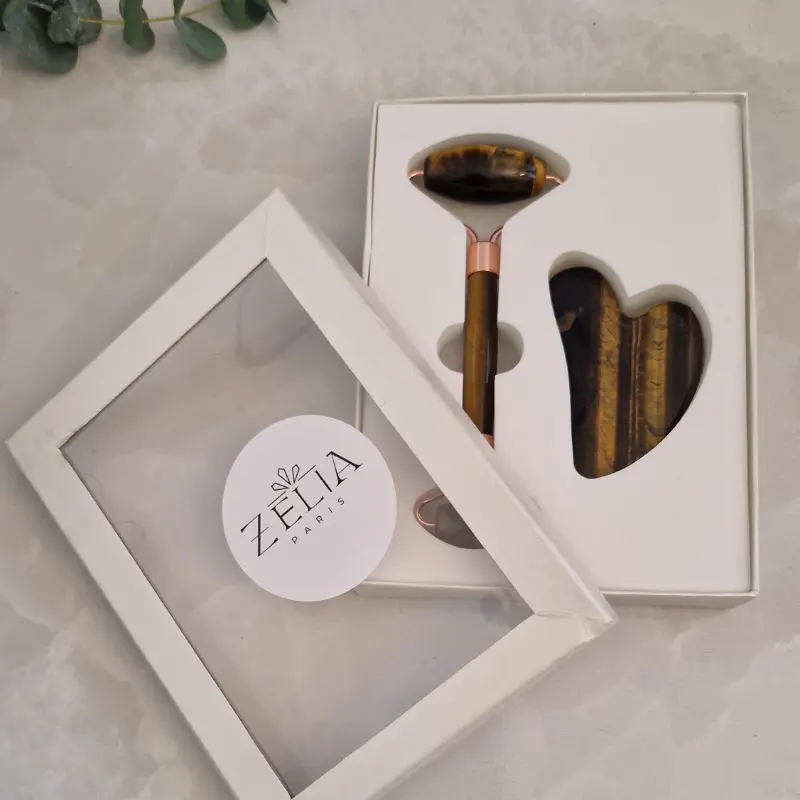 Coffret Duo | Gua Sha & Roller - Œil de Tigre Zelia Paris