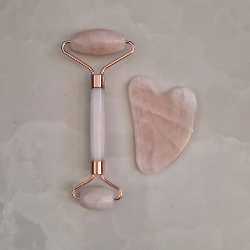 Coffret Duo | Gua Sha & Roller - Quartz Rose - Zelia Paris
