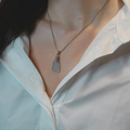 Collier Pendentif Brute | Aigue Marine - Zelia Paris