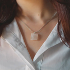 Pendentif | Carré - Pierre de Lune Zelia Paris