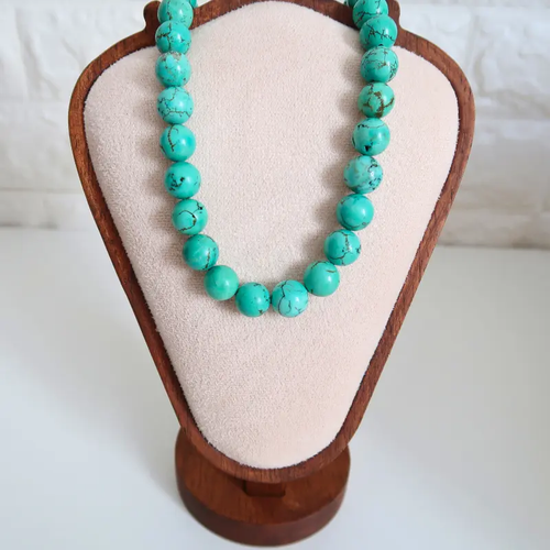 Collier XL | Turquoise de Chine : Pierre de Paix et de Communication (Homme) - Zelia Paris