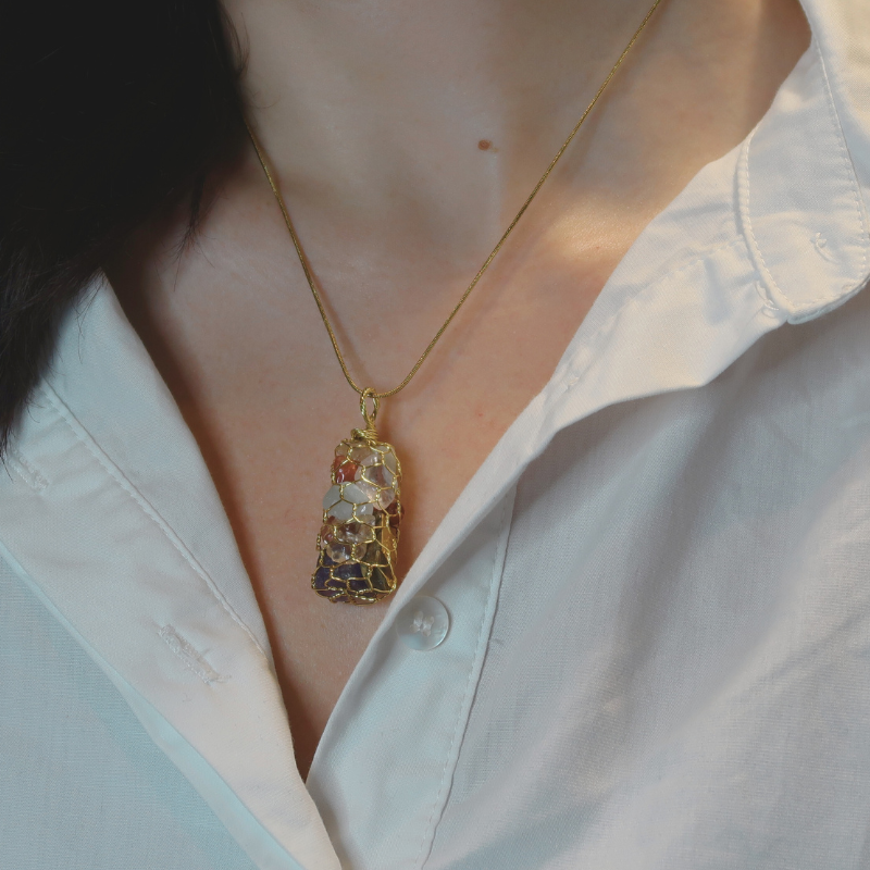 Pendentif | 7 Chakras - Doré