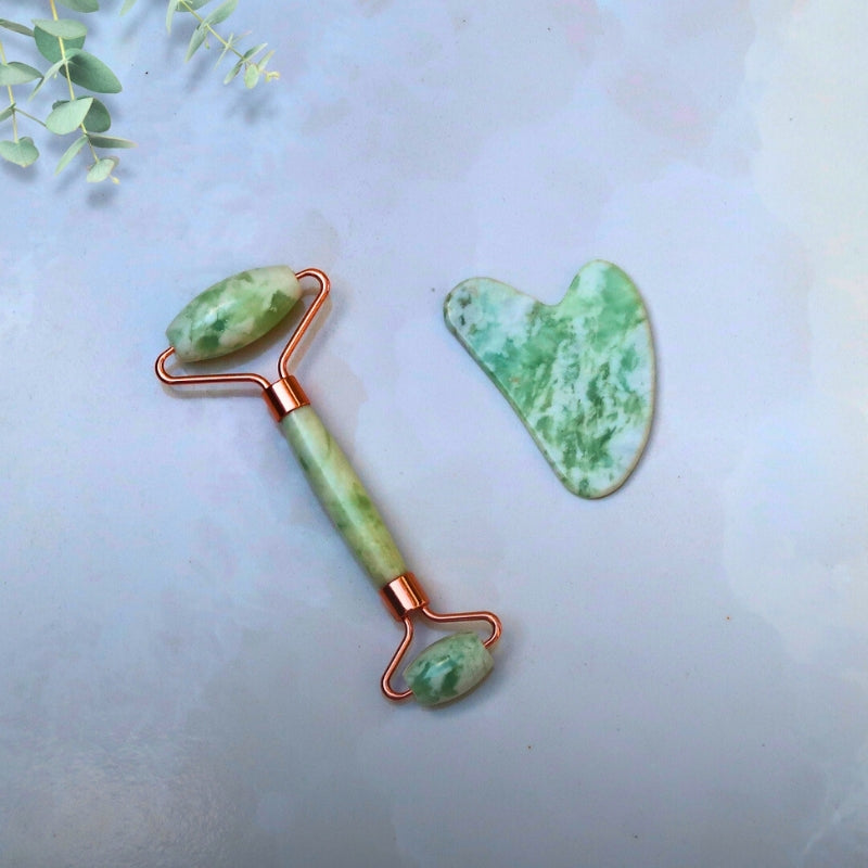 Coffret Duo | Gua Sha et Roller Jade de Chine