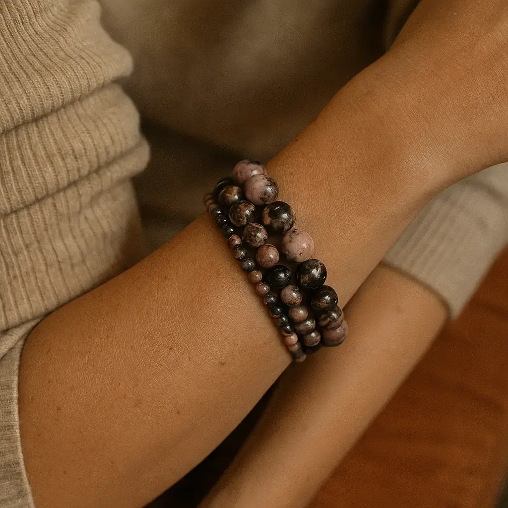 Nalaya | Rhodonite : Guérison et amour de soi Zelia Paris