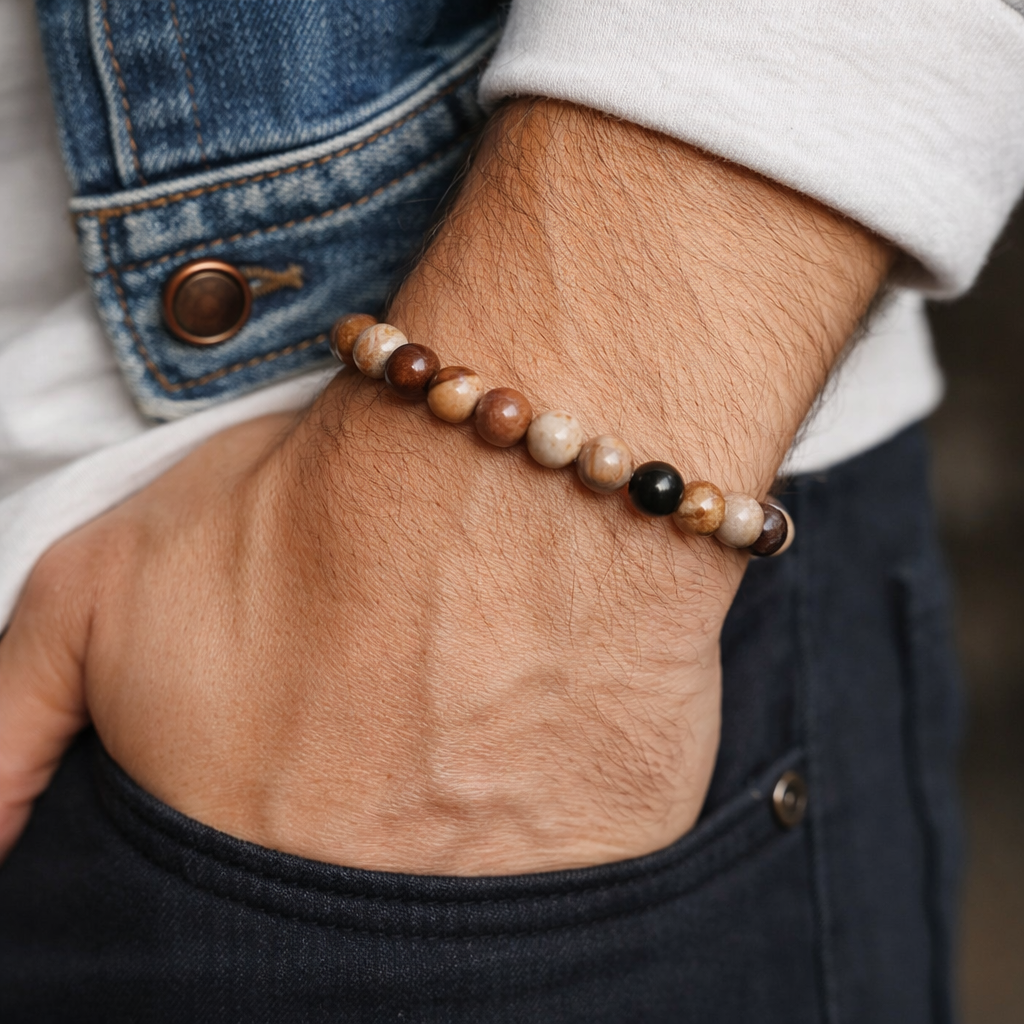 Nalaya | Bois fossilisé - Ancrage & Sagesse (Homme) - Zelia Paris