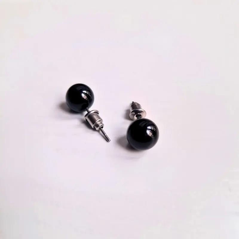 Puces d’oreilles | Agate noire : Protection et stabilité Zelia Paris
