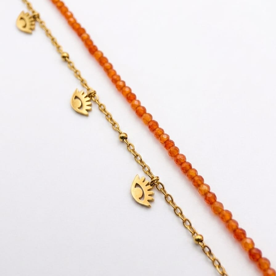 Chaîne de cheville "Aura" – Cornaline - Zelia Paris