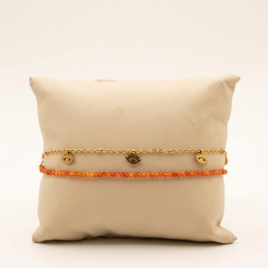 Chaîne de cheville "Aura" – Cornaline - Zelia Paris