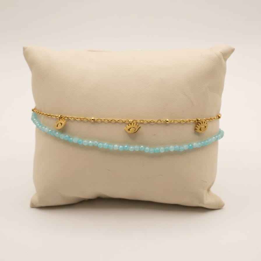 Chaîne de cheville "Sérénité" – Amazonite - Zelia Paris