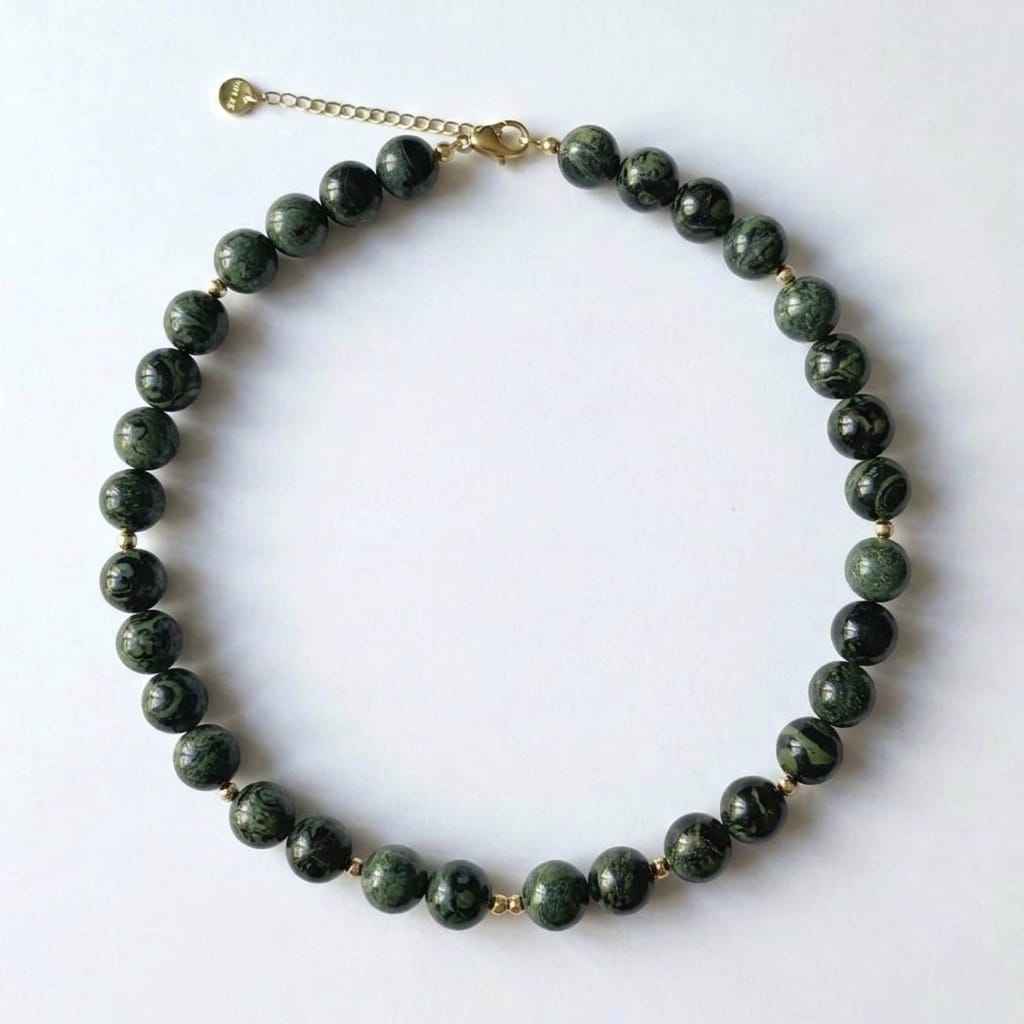 Collier Jaspe Kambaba – L'Intemporel XL - Zelia Paris