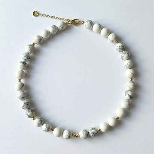 Collier Howlite – L'Intemporel XL - Zelia Paris