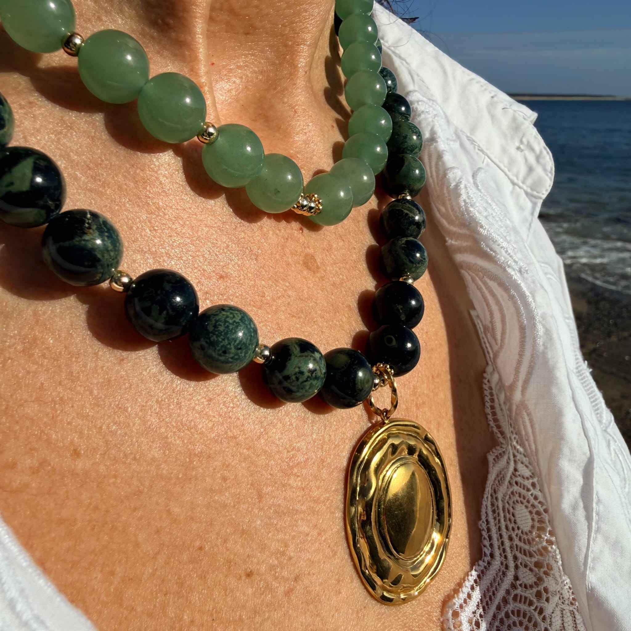 Collier Aventurine – L'Intemporel XL - Zelia Paris