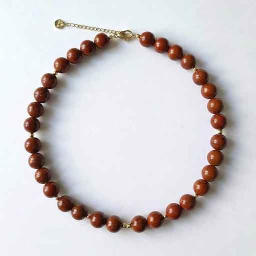 Collier Jaspe Rouge – L'Intemporel XL - Zelia Paris