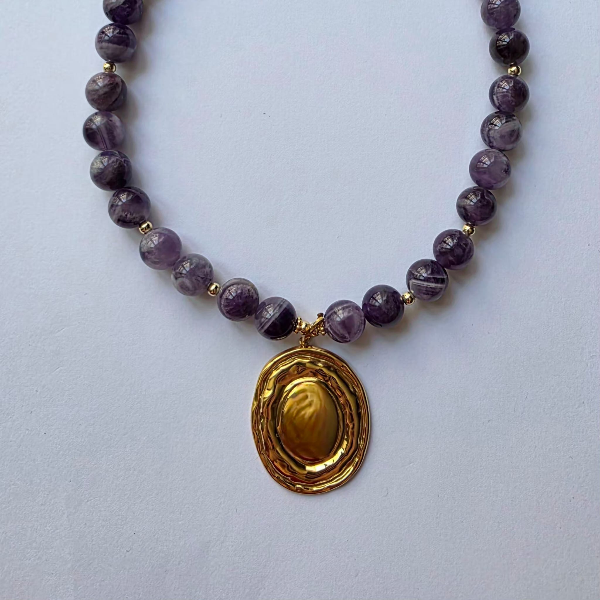 Collier Améthyste Chevron – L'Intemporel XL - Zelia Paris