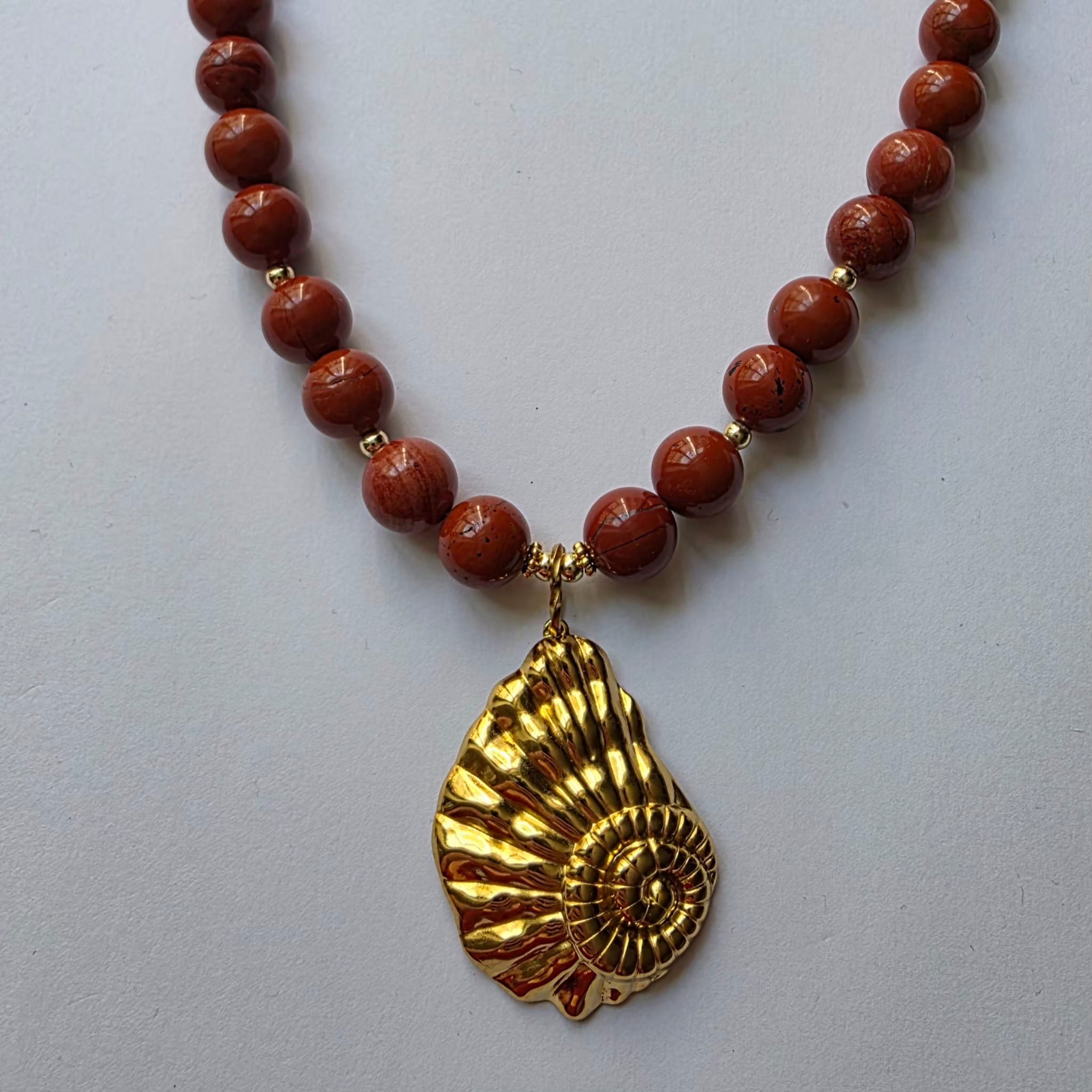 Collier Jaspe Rouge – L'Intemporel XL - Zelia Paris