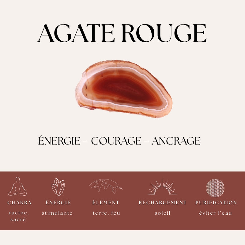 Puces d’oreilles | Agate rouge : Confiance et vitalité