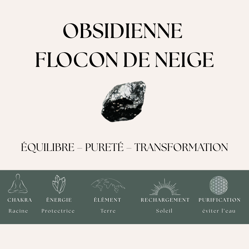 Nalaya | Obsidienne Flocon de Neige - Équilibre & Pureté - Zelia Paris