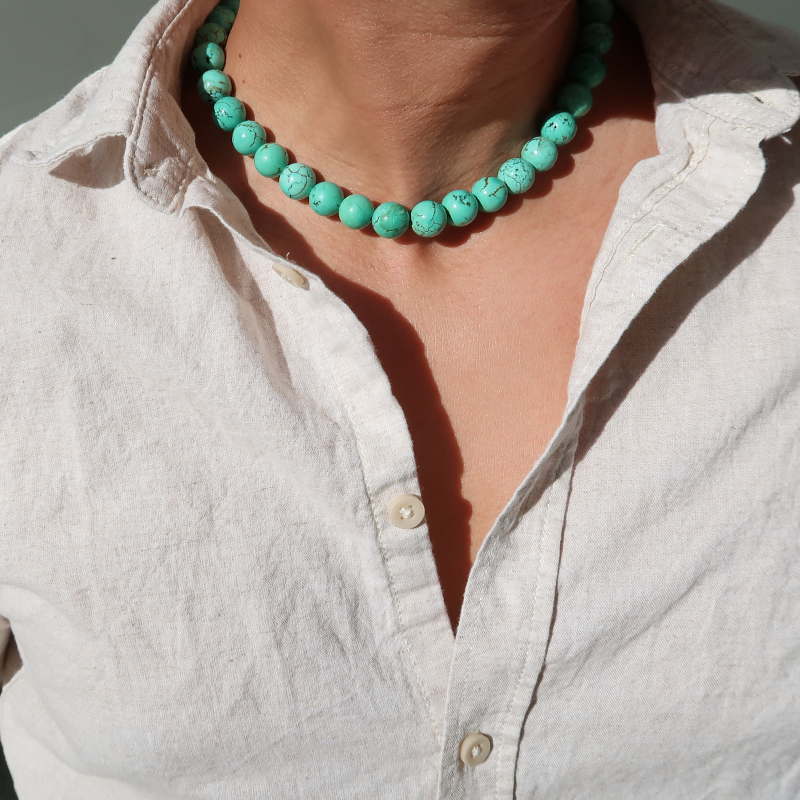 Collier XL | Turquoise de Chine : Pierre de Paix et de Communication (Homme)