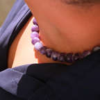 Collier XL | Améthyste Chevron (Homme)