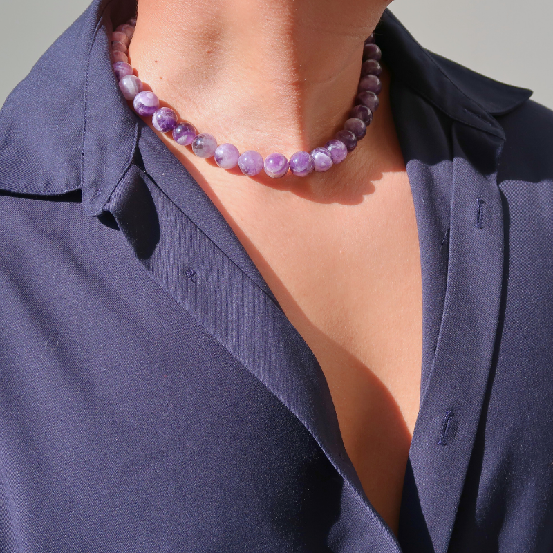Collier XL | Améthyste Chevron (Homme)